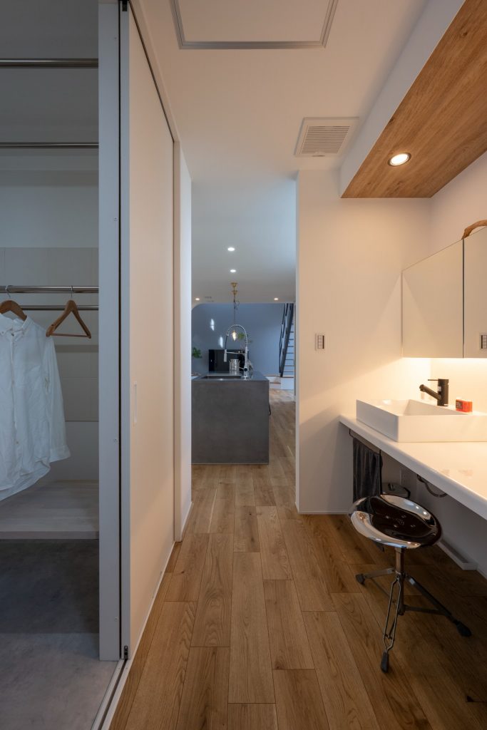 爽々な家の水廻り｜キッチンから繋がる家事楽動線｜岡山・倉敷でおしゃれな注文住宅を手がける工務店【意匠堂】