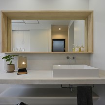 新築注文住宅竣工写真おしゃれな造作洗面台
