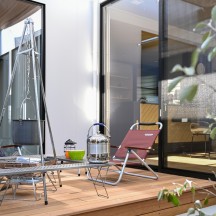 中庭・ウッドデッキ(中庭のある家)施工事例