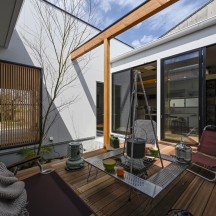 中庭・ウッドデッキ(中庭のある家)施工事例