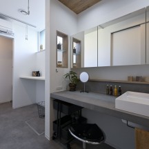 上質な日常を叶える、ホテルライクな洗面台|コンパクトモダンなパウダールーム|岡山・倉敷で建てるおしゃれな注文住宅【意匠堂】
