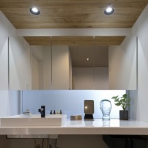 新築注文住宅竣工写真シンプルな洗面化粧台